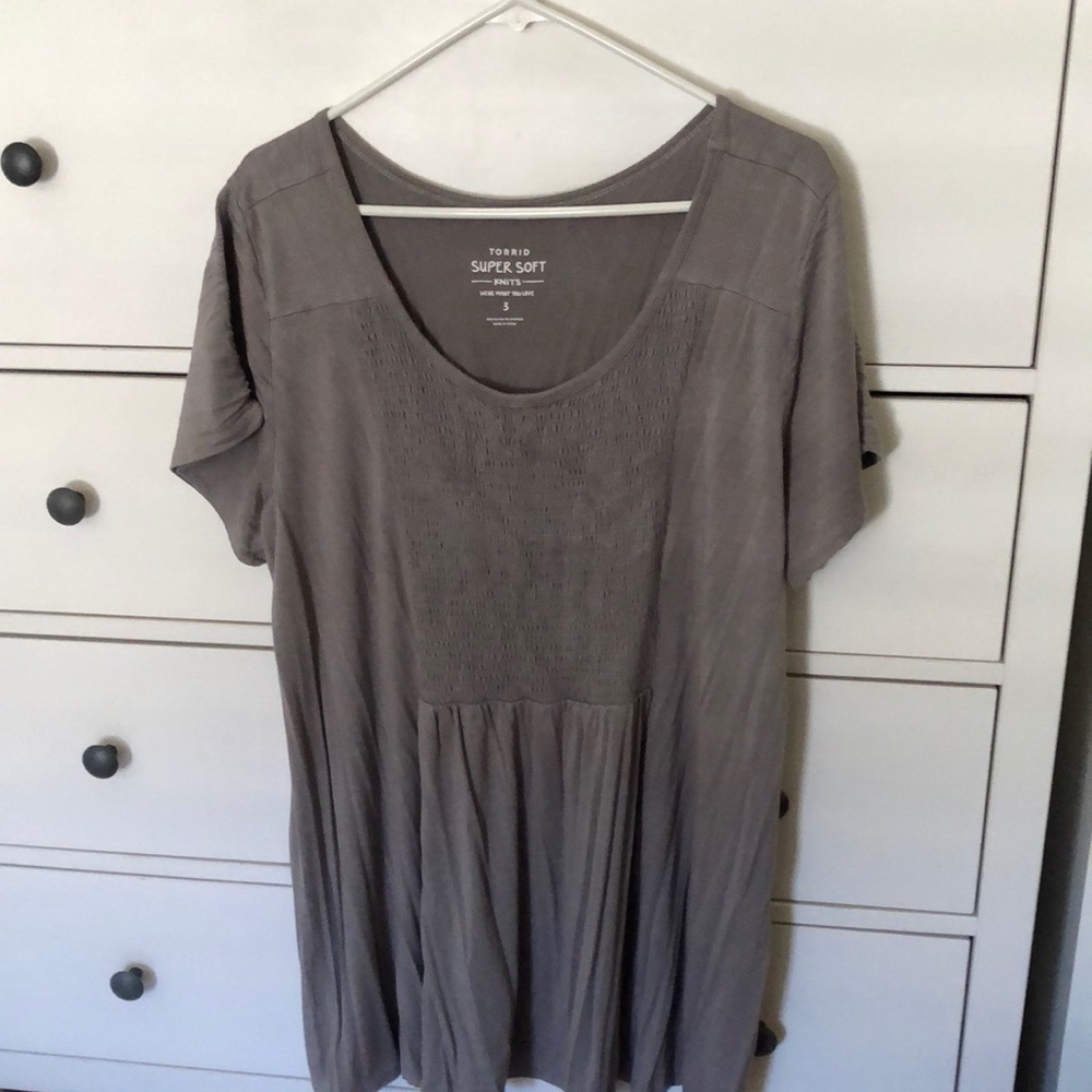 Grey super soft babydoll top